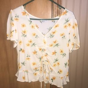 American Eagle yellow floral top